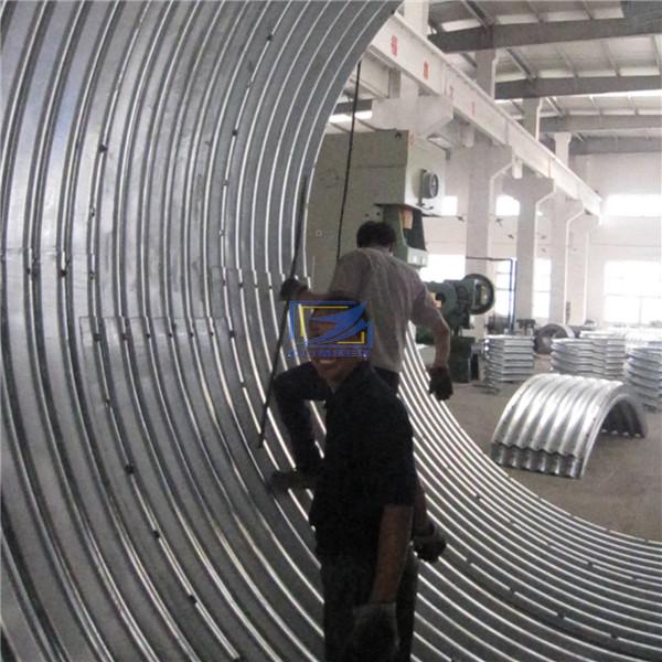 corrugated steel culvert pipe assembled by  plates